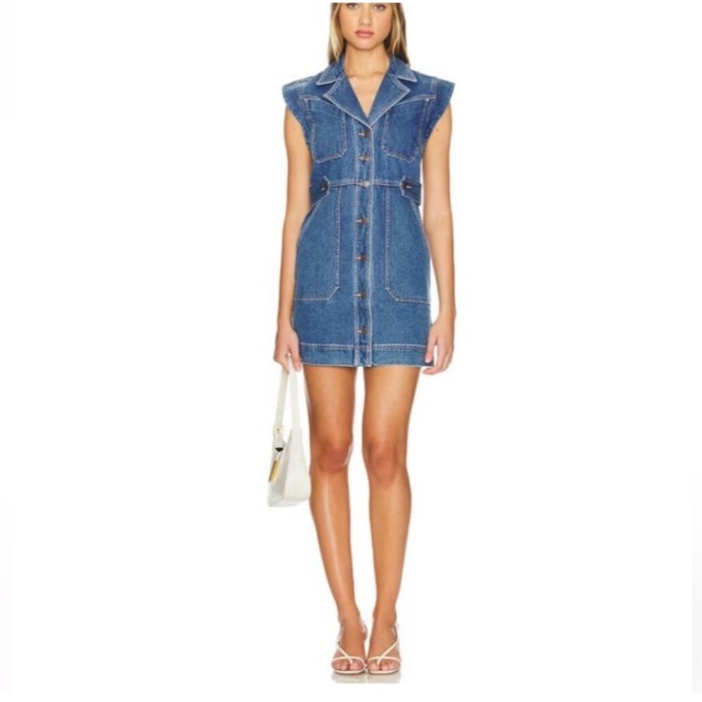 Veronica Beard Jax Denim Mini Dress 12 NWT